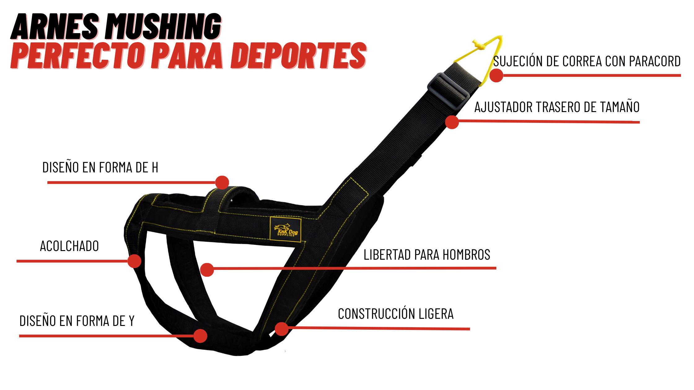 arnes para mushing, canicross, Bikejoring