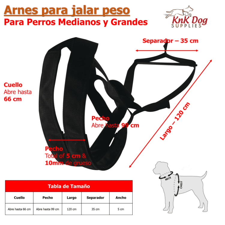 Pechera de perro para jalar peso